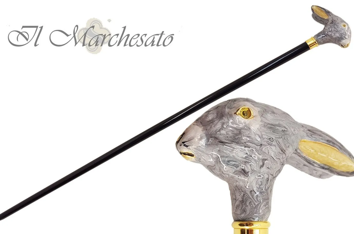 Il Marchesato Adorable Bunny Rabbit Head - Walking Cane Outlet