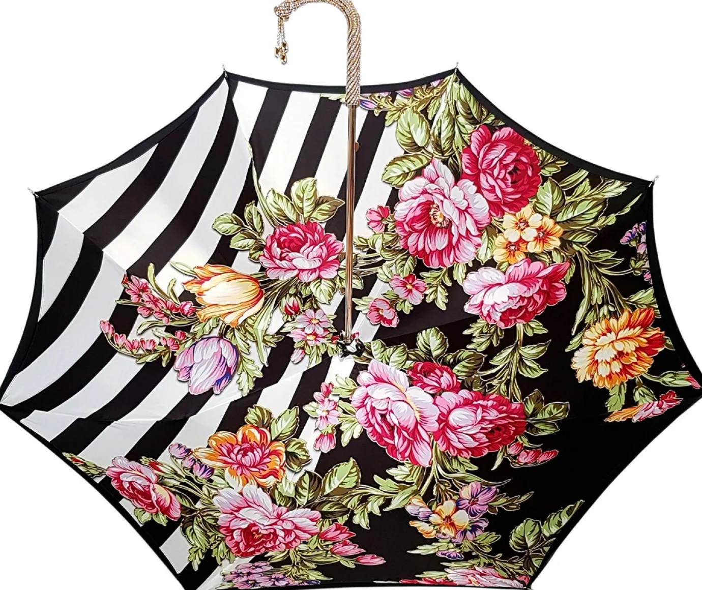 Il Marchesato Adorable Umbrella With Double Fabric, Exclusive Floral Design By il Ma Sale