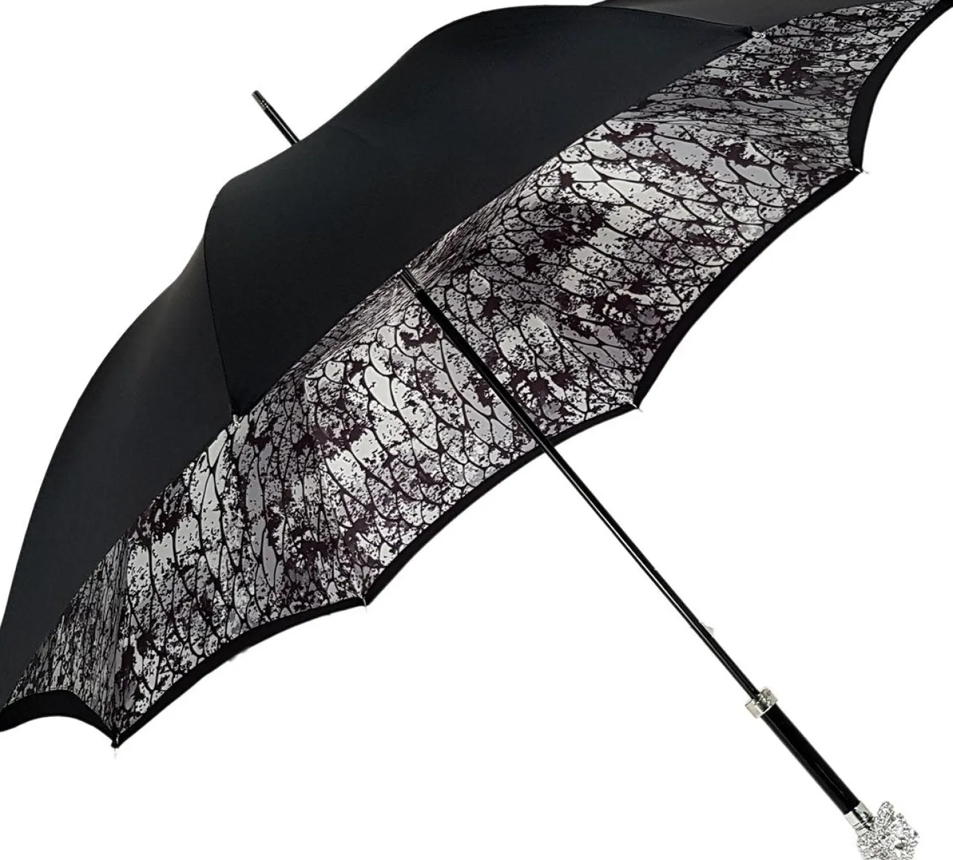 Il Marchesato Amazin Lux Silver Swarovski Skull Umbrella - Double Cloth Best