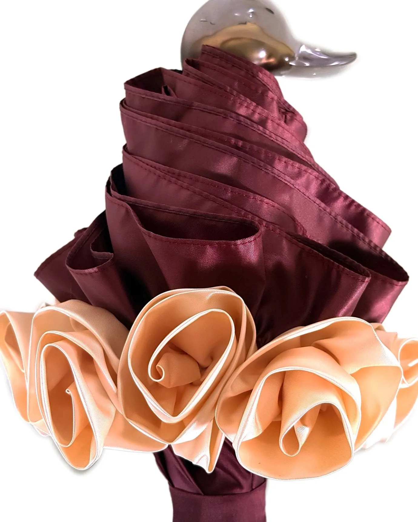Il Marchesato Amazing Frilly Burgundy Folding Umbrella Parasol Best