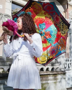 Il Marchesato Artisan Italian Umbrella with Luxurious Hand-Enameled Toucan Handle Outlet