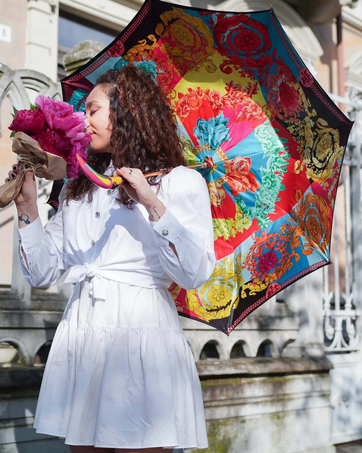 Il Marchesato Artisan Italian Umbrella with Luxurious Hand-Enameled Toucan Handle Outlet