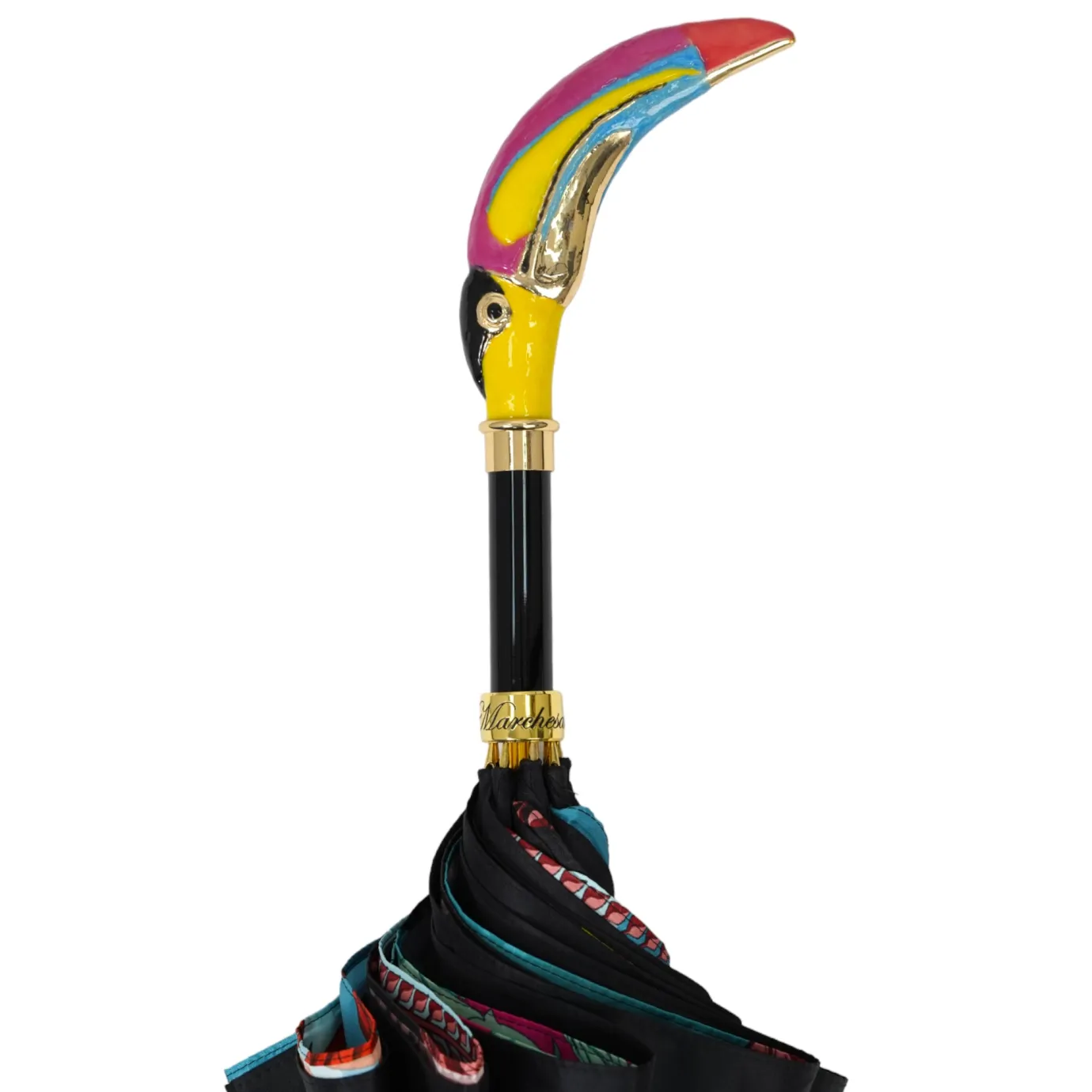 Il Marchesato Artisan Italian Umbrella with Luxurious Hand-Enameled Toucan Handle Outlet