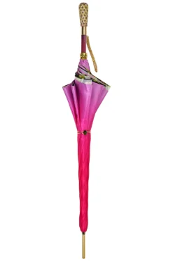 Il Marchesato Artisan Pink Floral Umbrella with Crystal Handle & Exquisite Hand-Pain Discount