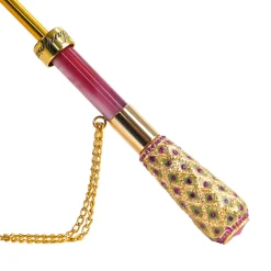 Il Marchesato Artisan Pink Floral Umbrella with Crystal Handle & Exquisite Hand-Pain Discount