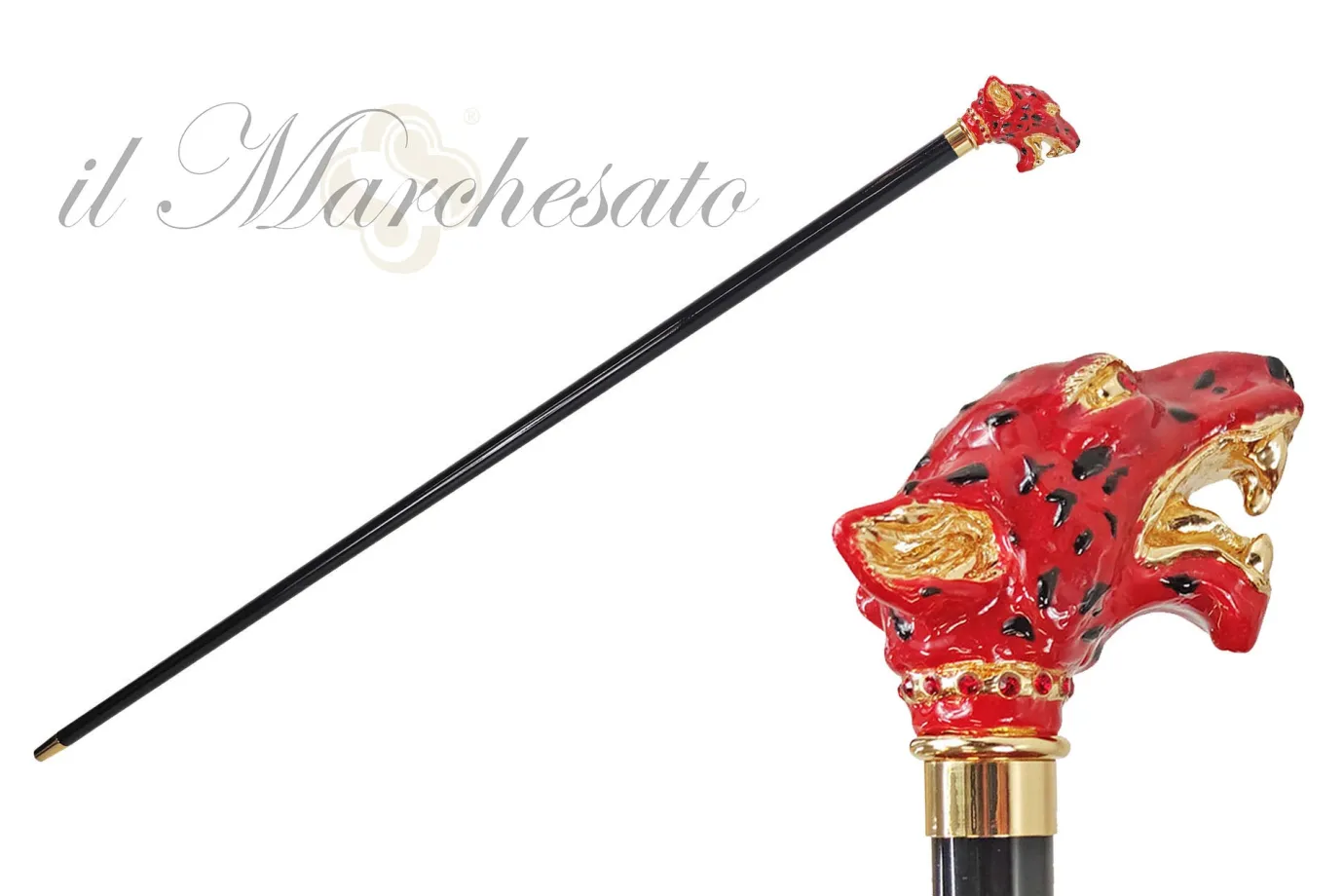 Il Marchesato Artistic Puma in red color with Crystals Sale