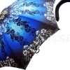 Il Marchesato Awesome Blue Flowered Umbrella Ladies Fashion Umbrellas Handmade in Italy New