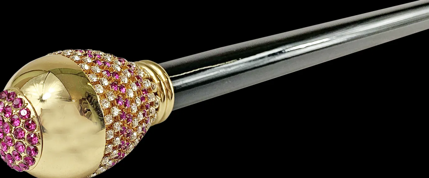 Il Marchesato Awesome walking cane with Fucsia crystals Outlet