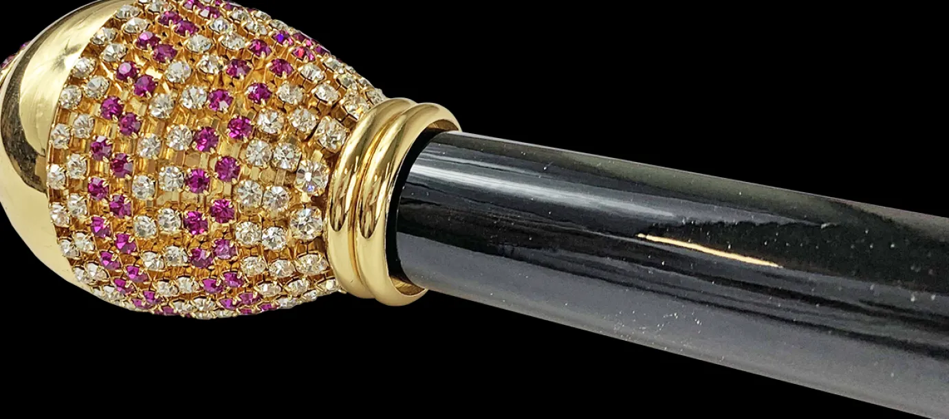 Il Marchesato Awesome walking cane with Fucsia crystals Outlet
