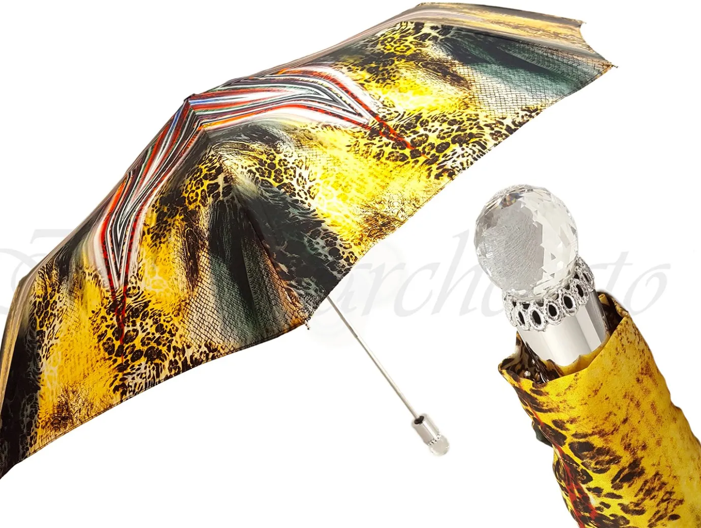 Il Marchesato Awesome Women's Folding Umbrella, Amazing New Animalier Abstract Desig Best Foldable Umbrellas Discount