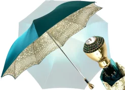 Il Marchesato Baroque and turquoise umbrella with Mylord handle Clearance