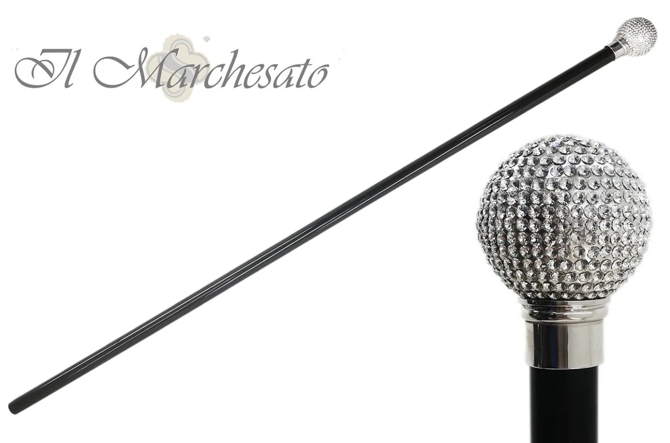 Il Marchesato Beautiful Cane with Swarovski Rhinestones New