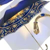 Il Marchesato Beautiful Double Canopy Umbrella in a Luxurious blue Satin Sale