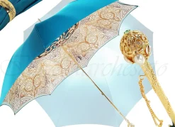 Il Marchesato Beautiful Double Canopy Umbrella in a Luxurious Turquoise Colored Poly Discount