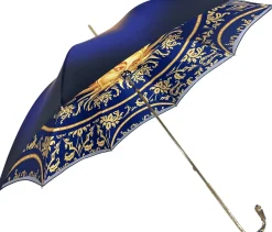 Il Marchesato Beautiful Double Canopy Umbrella in a Luxurious blue Satin Sale
