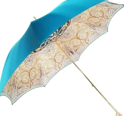Il Marchesato Beautiful Double Canopy Umbrella in a Luxurious Turquoise Colored Poly Discount