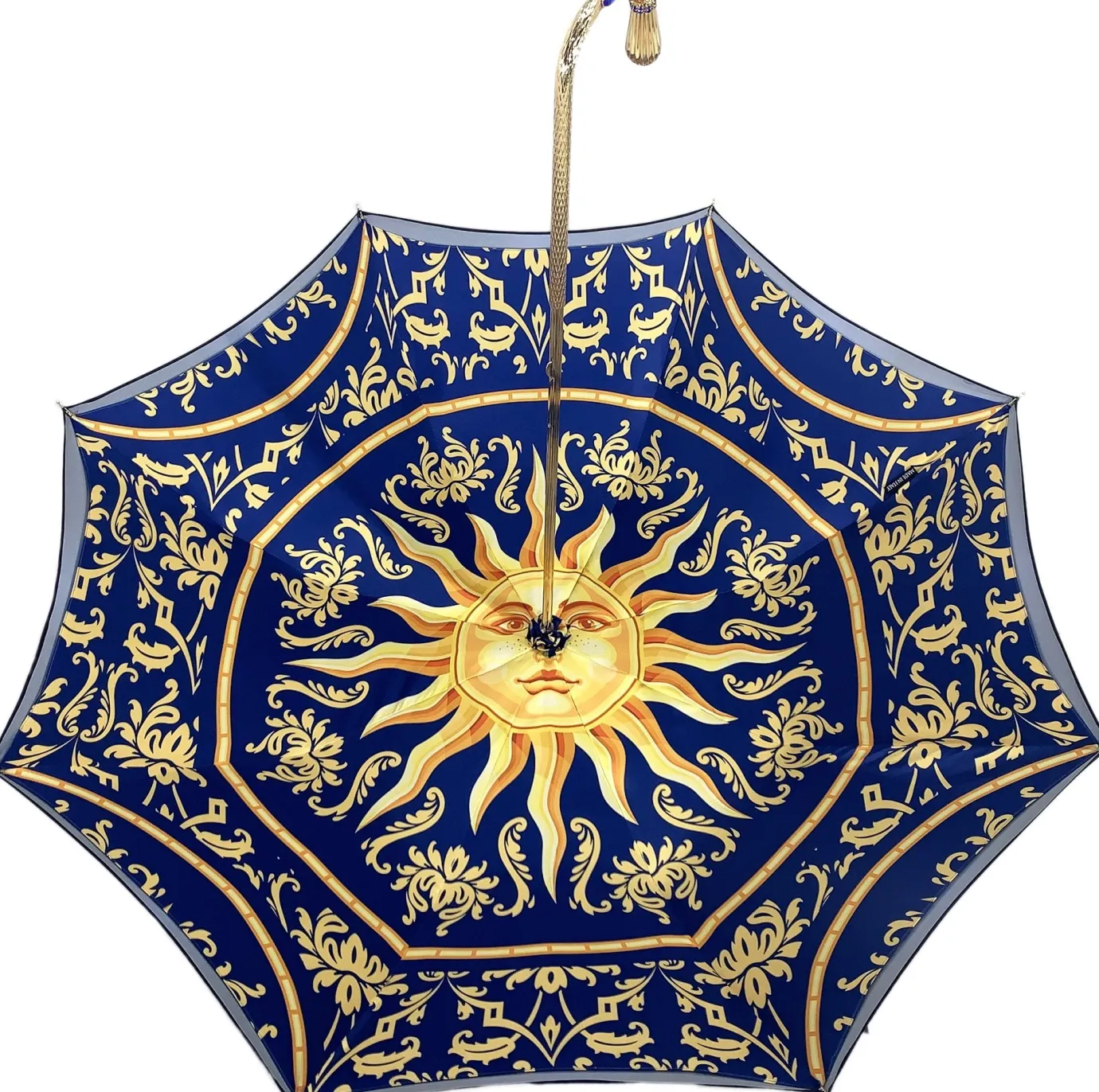 Il Marchesato Beautiful Double Canopy Umbrella in a Luxurious blue Satin Sale