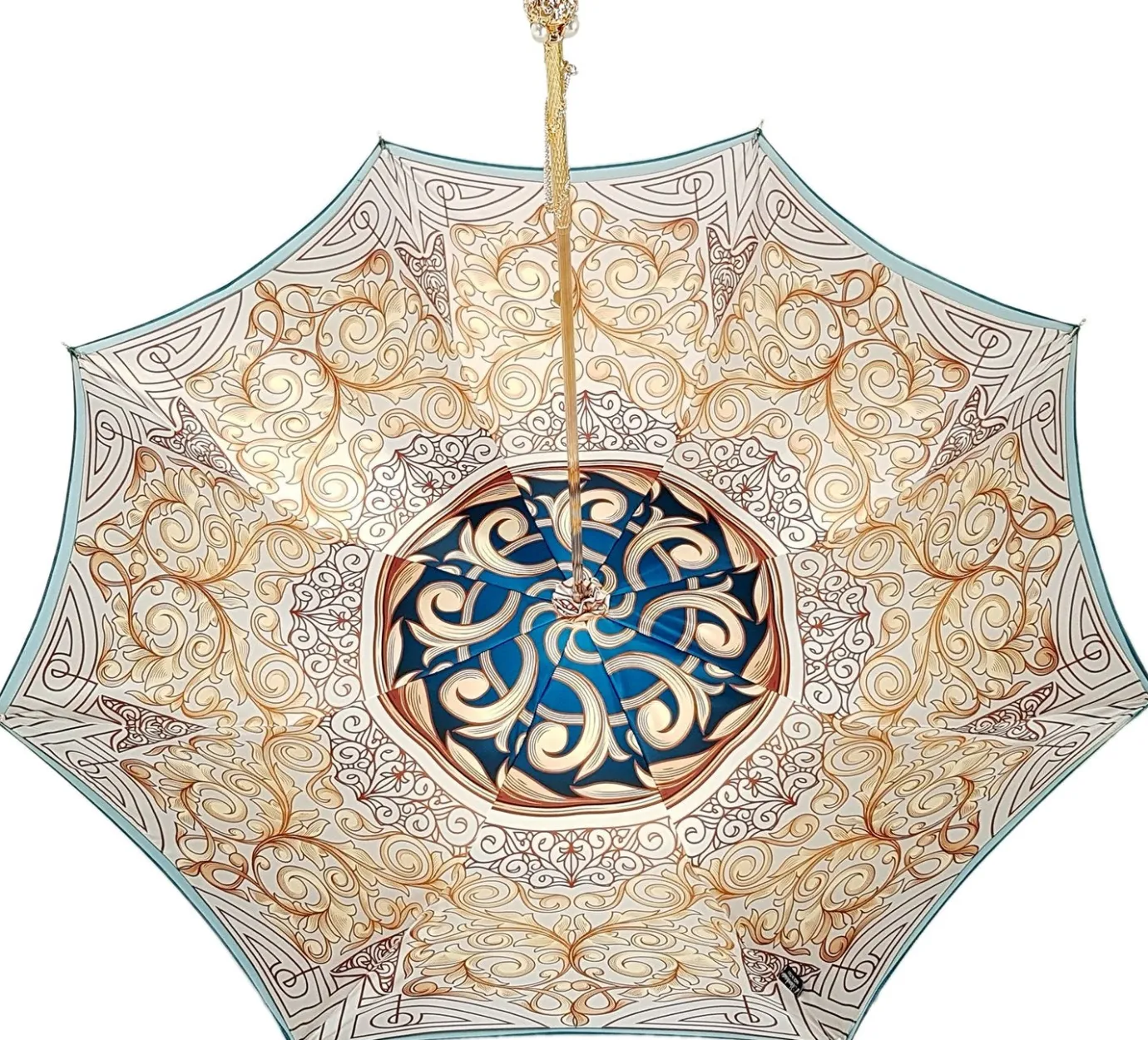 Il Marchesato Beautiful Double Canopy Umbrella in a Luxurious Turquoise Colored Poly Discount