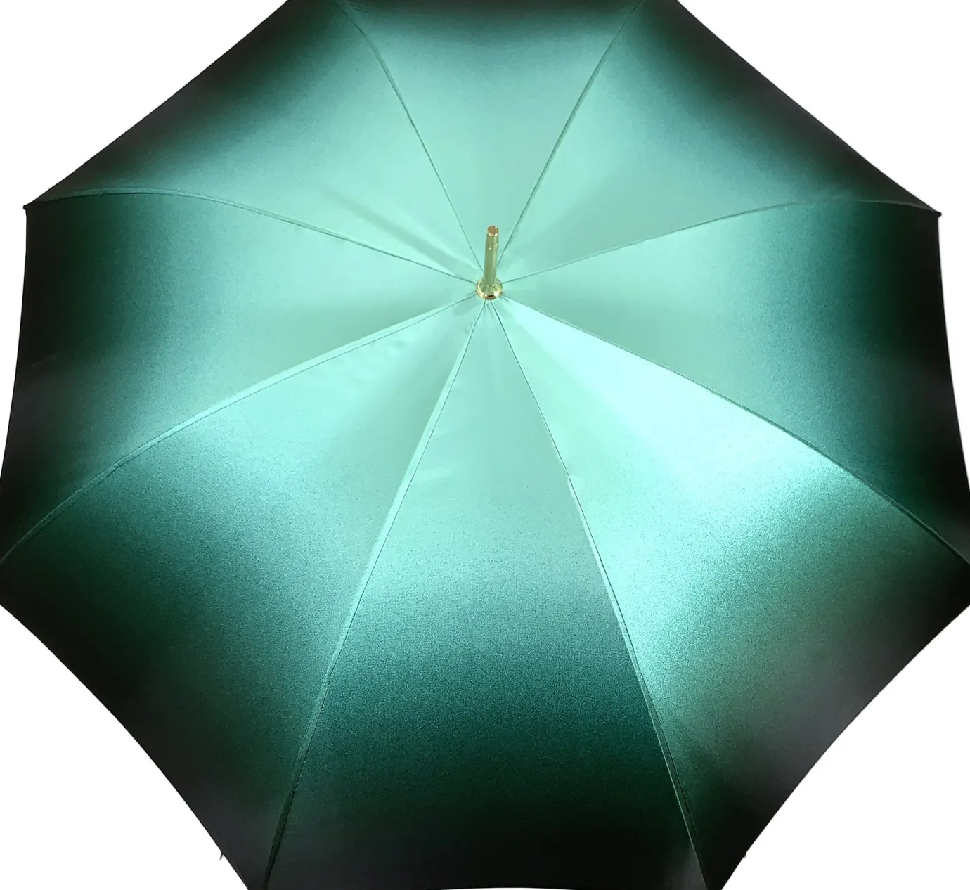 Il Marchesato Beautiful Double Canopy Umbrella in a Luxurious Green Satin Clearance