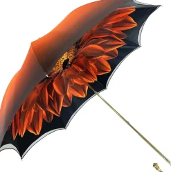 Il Marchesato Beautiful Double Canopy Umbrella in a Luxurious Orange Satin New