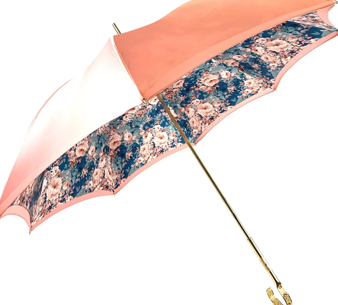 Il Marchesato Beautiful Double Canopy Umbrella in a Luxurious Pink Satin Clearance