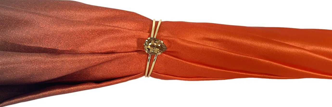 Il Marchesato Beautiful Double Canopy Umbrella in a Luxurious Orange Satin New