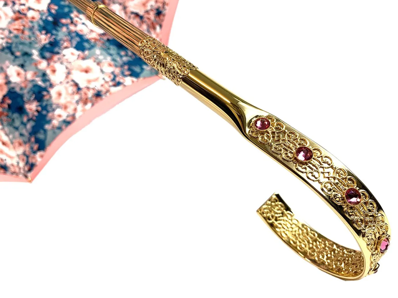 Il Marchesato Beautiful Double Canopy Umbrella in a Luxurious Pink Satin Clearance
