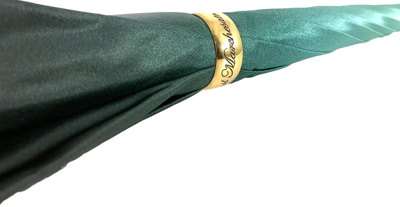 Il Marchesato Beautiful Double Canopy Umbrella in a Luxurious Green Satin Clearance