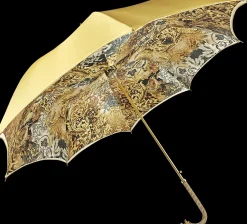 Il Marchesato Beautiful Double Canopy Umbrella in a Luxurious Golden Satin Clearance