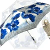 Il Marchesato Beautiful Folding Umbrella With Blue Poppies Discount