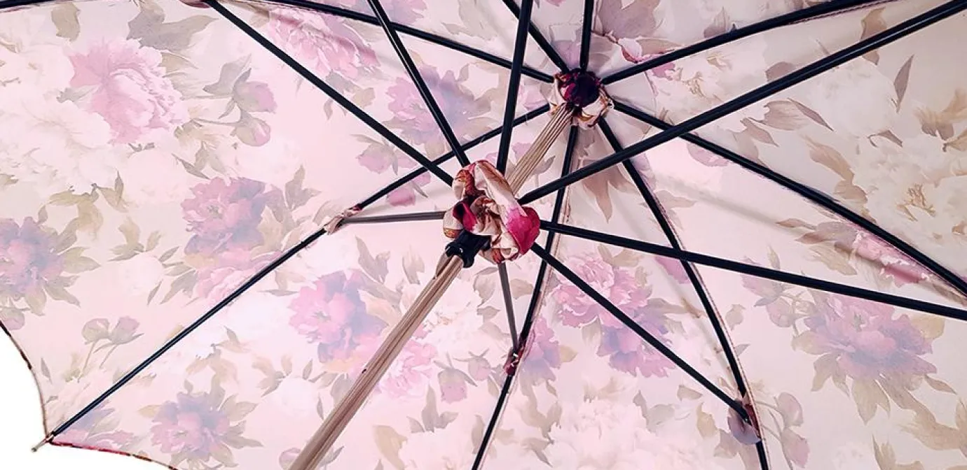 Il Marchesato Beautiful Pink Flowered Parasol Clearance