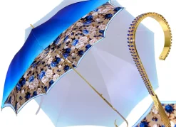 Il Marchesato Beautiful Red Women's Umbrella with Printed Peacock Design Hight Quality Luxury Umbrella Sale