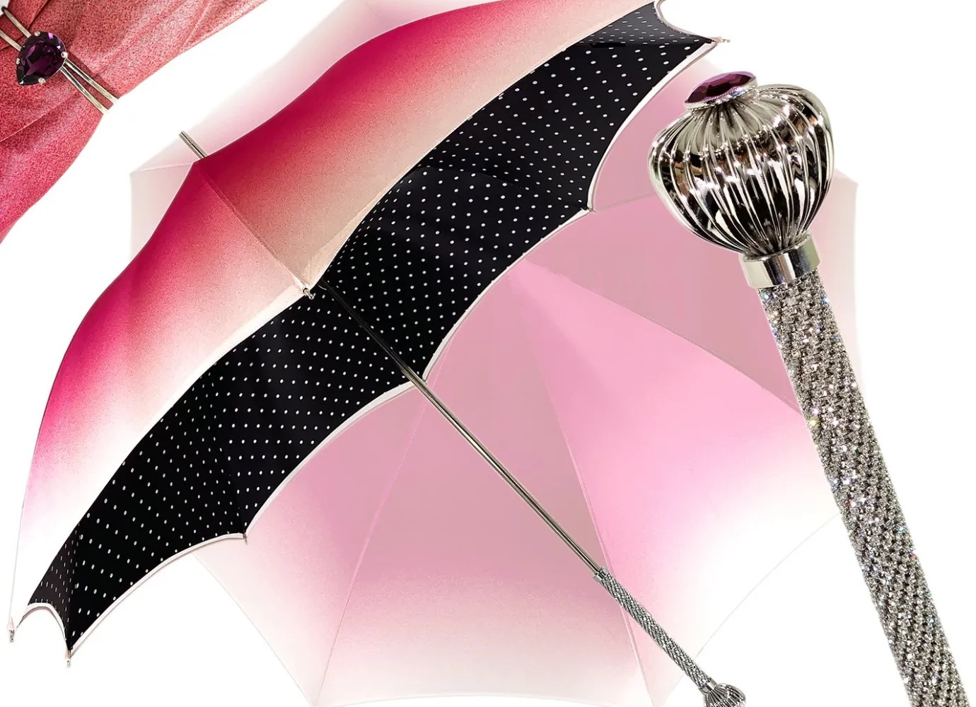 Il Marchesato Beautiful Red Women's Umbrella with Printed Peacock Design Hight Quality Luxury Umbrella Hot