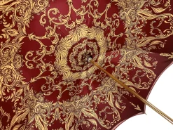 Il Marchesato Beautiful Red Women's Umbrella with Printed Peacock Design Hight Quality Luxury Umbrella Discount