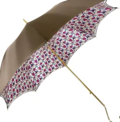 Il Marchesato Beautiful Red Women's Umbrella with Printed Peacock Design Hight Quality Luxury Umbrella Fashion