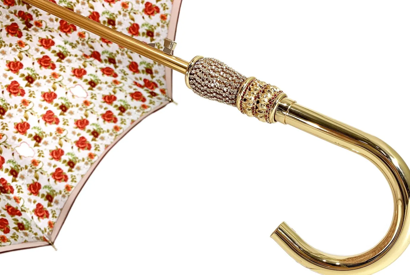 Il Marchesato Beautiful Red Women's Umbrella with Printed Peacock Design Hight Quality Luxury Umbrella Outlet