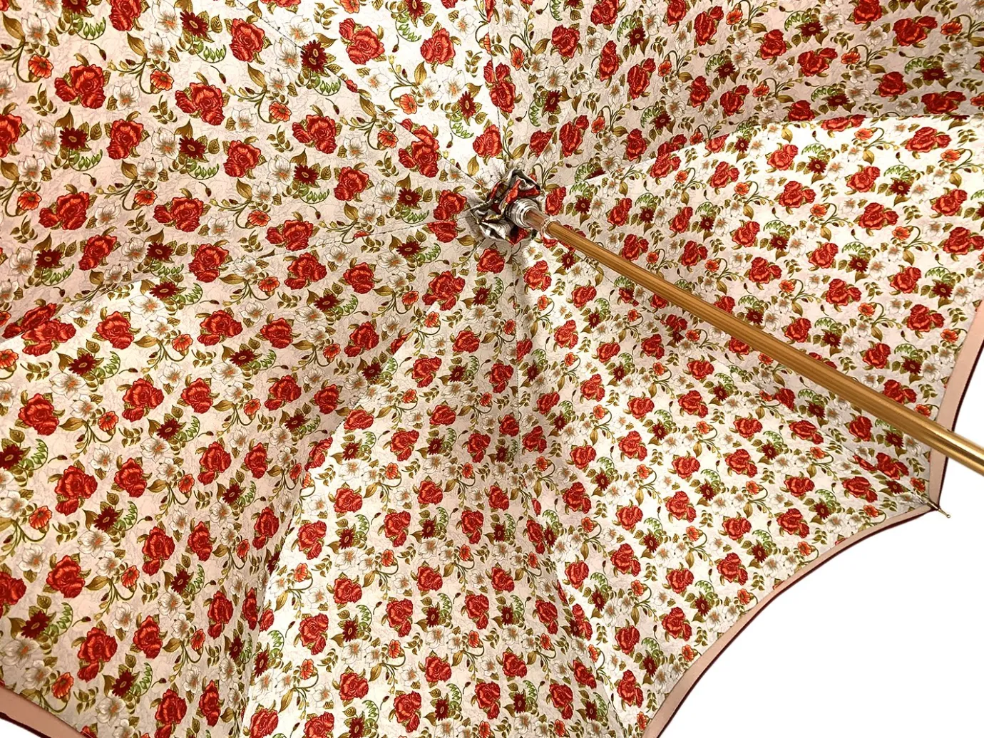 Il Marchesato Beautiful Red Women's Umbrella with Printed Peacock Design Hight Quality Luxury Umbrella Outlet