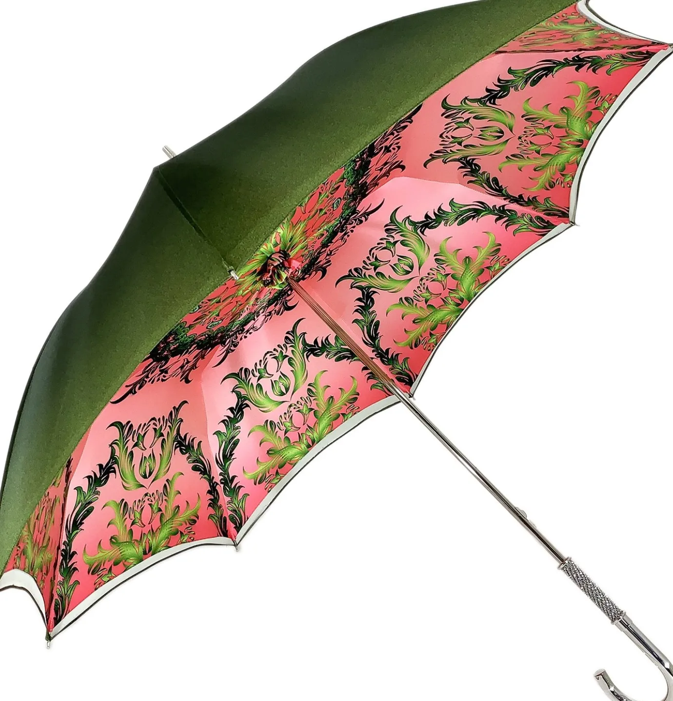 Il Marchesato Beautiful Red Women's Umbrella with Printed Peacock Design Hight Quality Luxury Umbrella Best