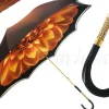 Il Marchesato Beautifull Double Canopy Umbrella in a Luxurious Brown Colored Satin Fashion Umbrella Clearance