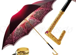 Il Marchesato Beautifull Double Canopy Umbrella Finished in a Luxurious Colored Sati Online