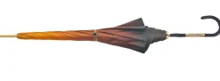 Il Marchesato Beautifull Double Canopy Umbrella in a Luxurious Brown Colored Satin Fashion Umbrella Clearance