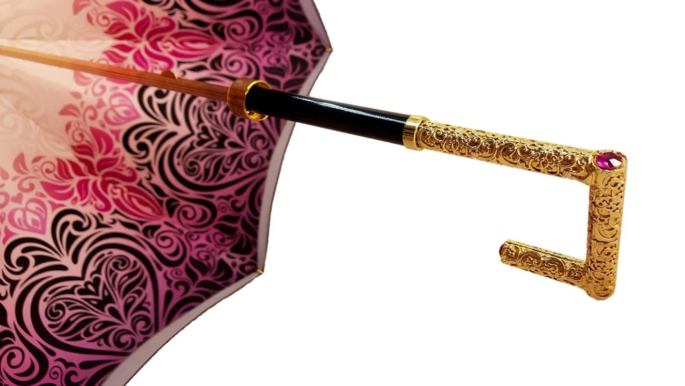 Il Marchesato Beautifull Double Canopy Umbrella Finished in a Luxurious Colored Sati Online