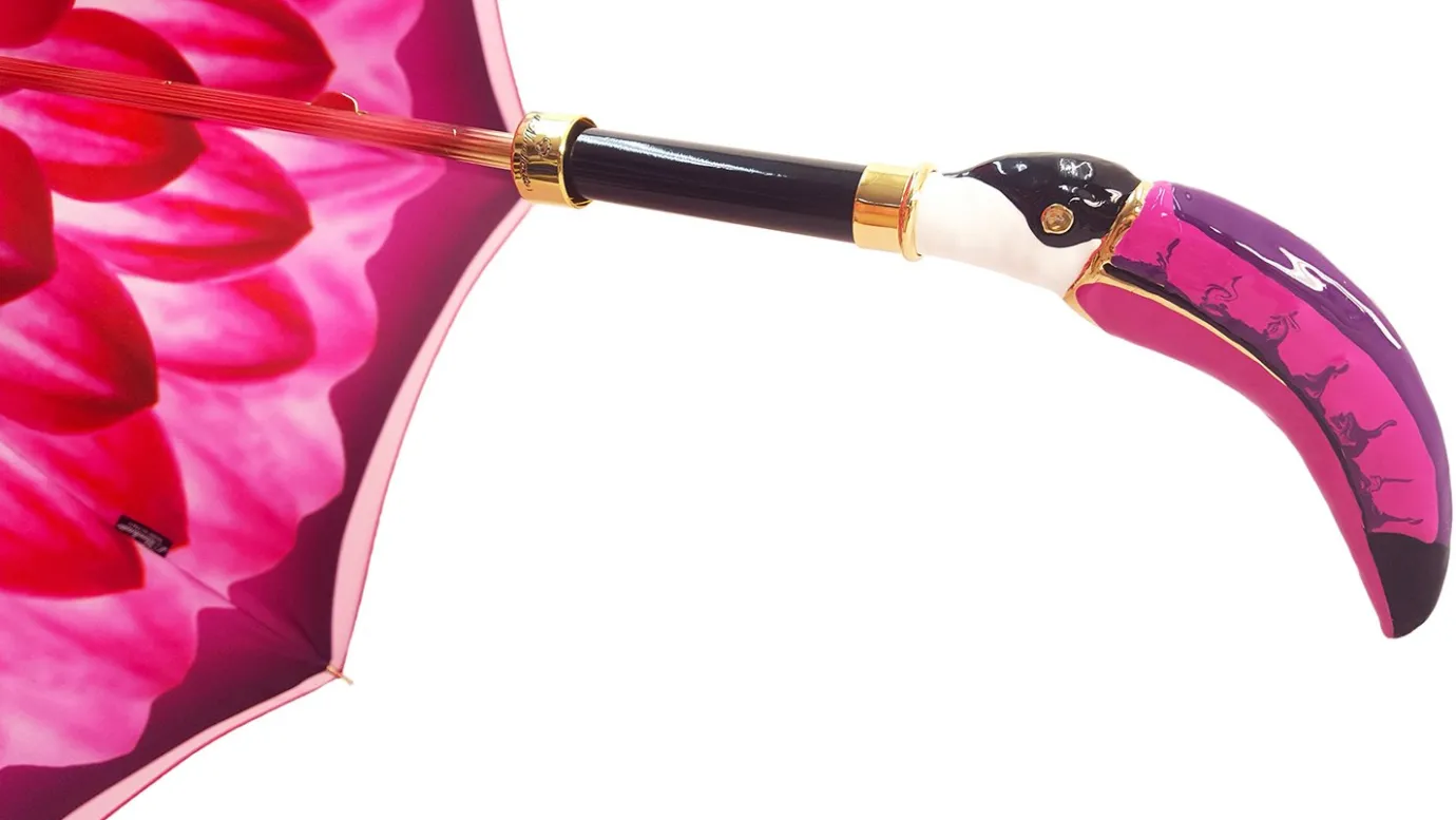 Il Marchesato Beautifull Double Canopy Toucan Umbrella in a Luxurious Gradient Fuchsia Fashionable Umbrella Fashion
