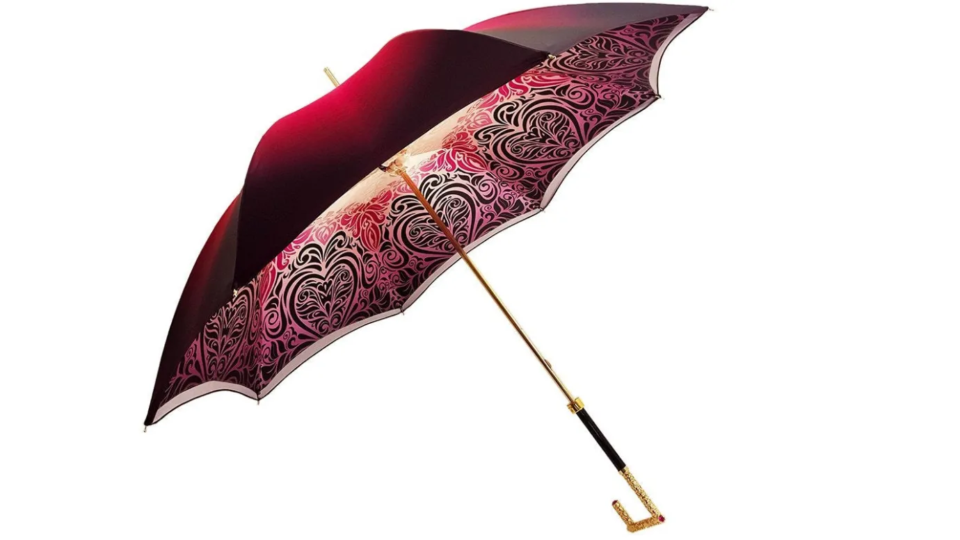 Il Marchesato Beautifull Double Canopy Umbrella Finished in a Luxurious Colored Sati Online