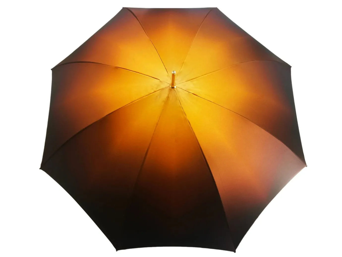 Il Marchesato Beautifull Double Canopy Umbrella in a Luxurious Brown Colored Satin Fashion Umbrella Clearance