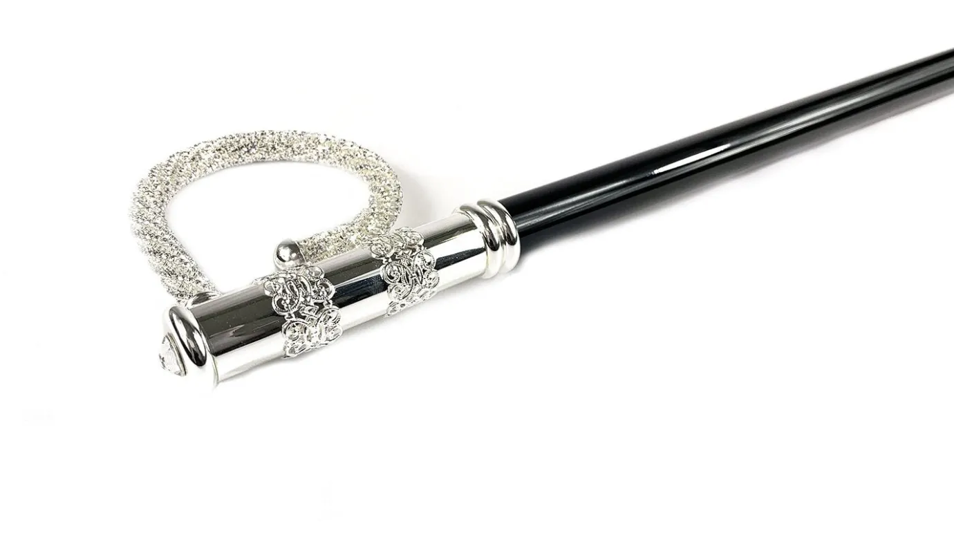 Il Marchesato Beauty Walking stick with crystals - Silver-plated 925 Sale
