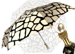 Il Marchesato Black & Cream Folding Umbrella Online