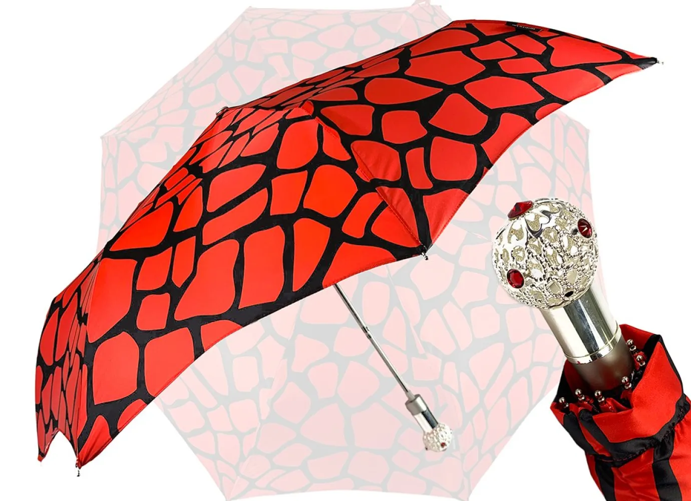 Il Marchesato Black & Red Folding Umbrella Fashion
