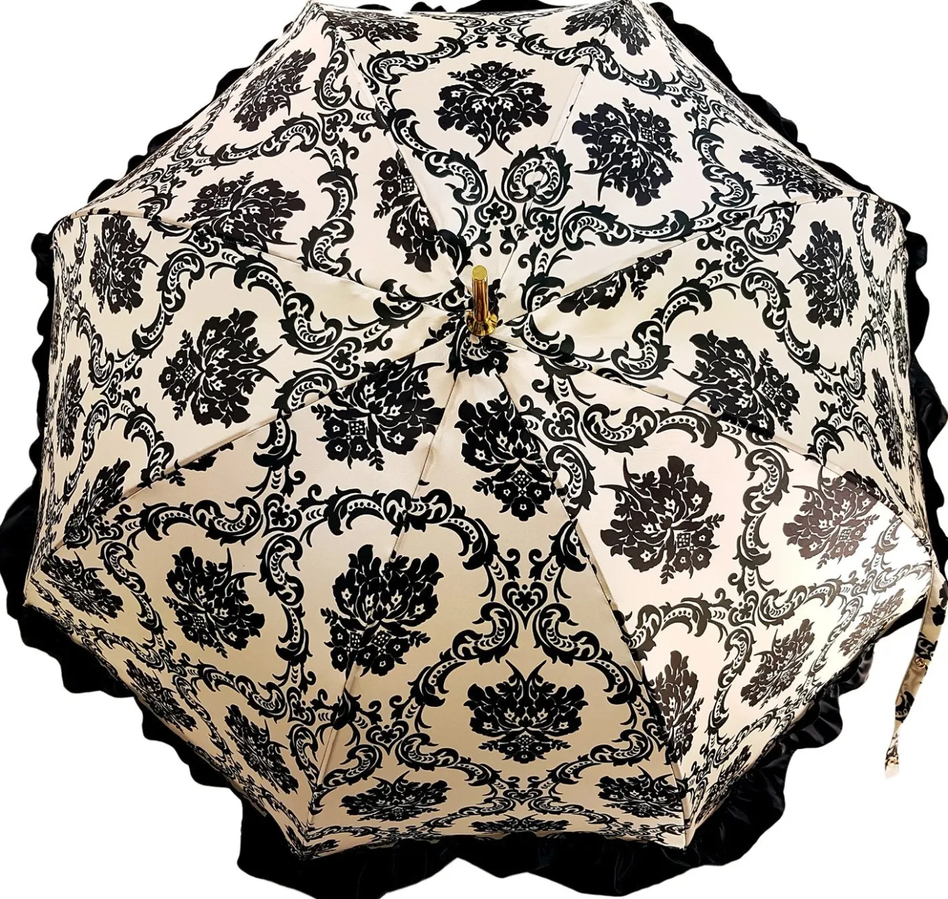 Il Marchesato Black & White Ruffle Umbrella Italian Glamour Fashion