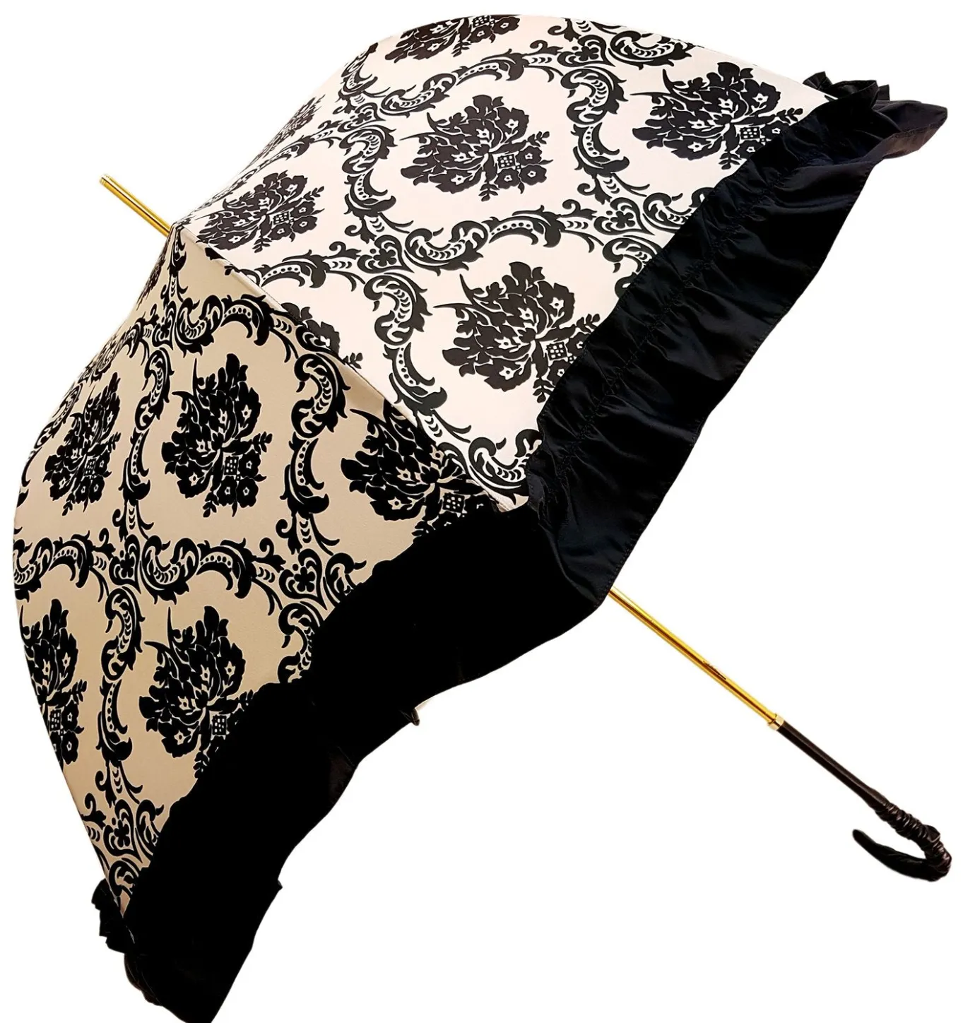 Il Marchesato Black & White Ruffle Umbrella Italian Glamour Fashion